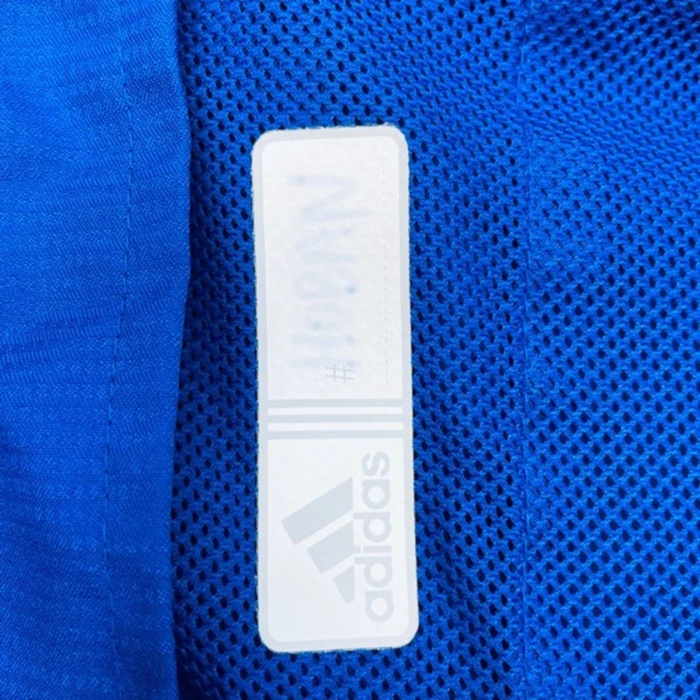 GVSU Adidas G7 Soccer Jacket Blue Hooded Lightweight‎ Full Zip Men's Medium